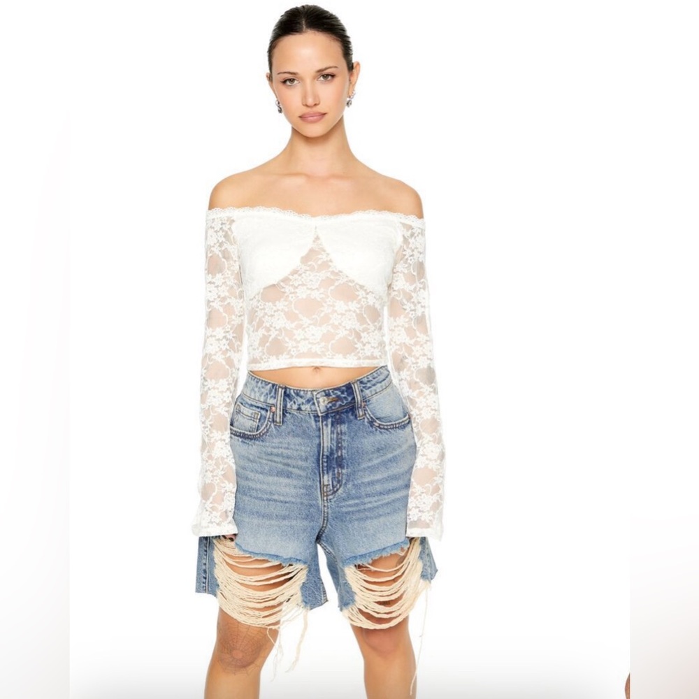 Off the shoulders lace top